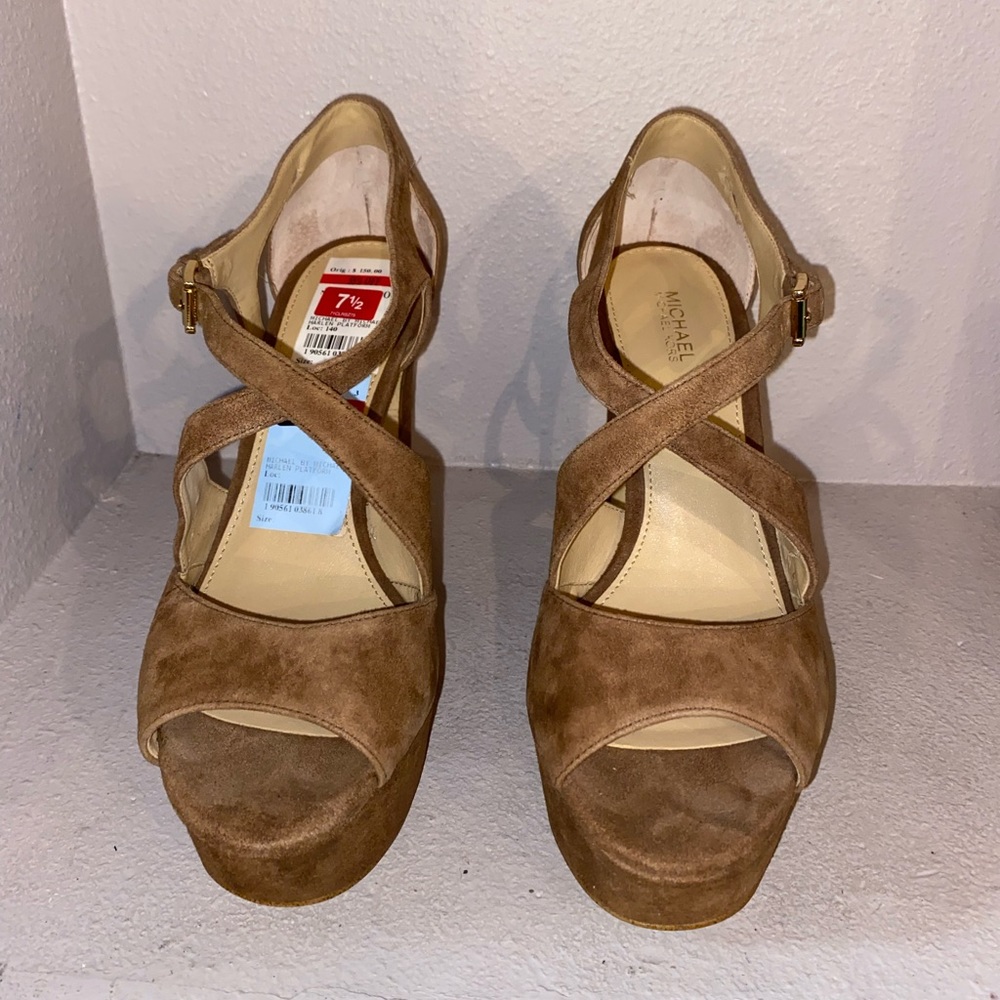 Michael Kors Harlen Platform Suede Heels